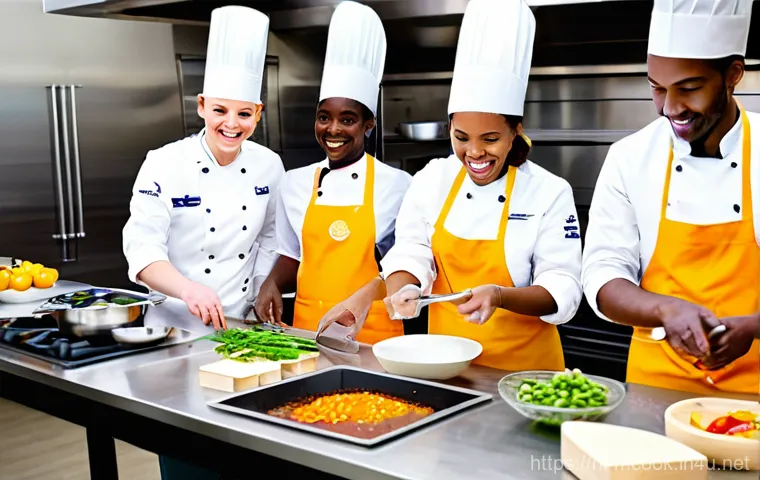 다문화 요리사 교육과정 - **A Diverse Chef's Masterpiece in a Modern Dutch Kitchen:**
    "A professional chef, mid-thirties, ...