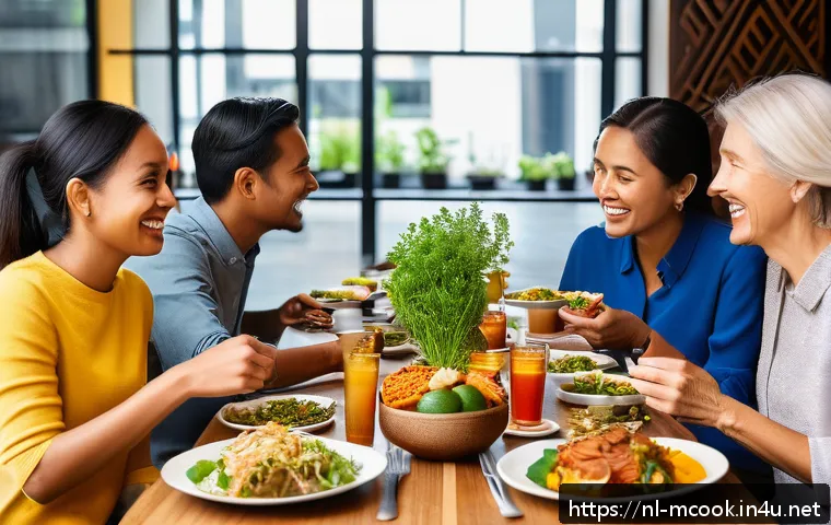 다문화 요리사와 요리의 심리학 - A vibrant multicultural dining scene set in a modern Dutch restaurant, featuring a diverse group of ...