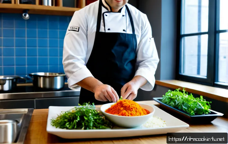 Home 17 다문화 요리사의 창의적 레시피 개발 - Photorealistic multicultural chef in a bright modern Amsterdam test kitchen, thoughtfully developing...